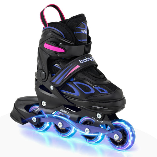 Adjustable Kids' Incline Skates for Boys Girls Ages 5-14, Purple
