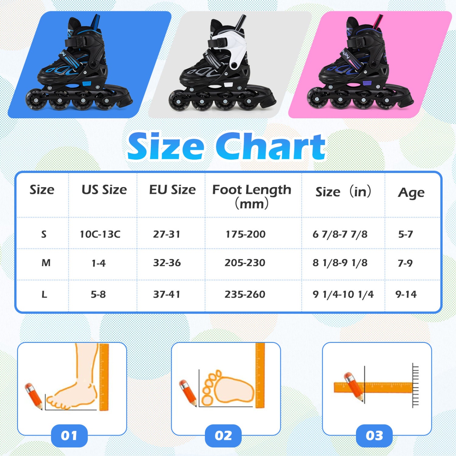 Adjustable Kids' Incline Skates for Boys Girls Ages 5-14, Black Toy Sports at Gallery Canada