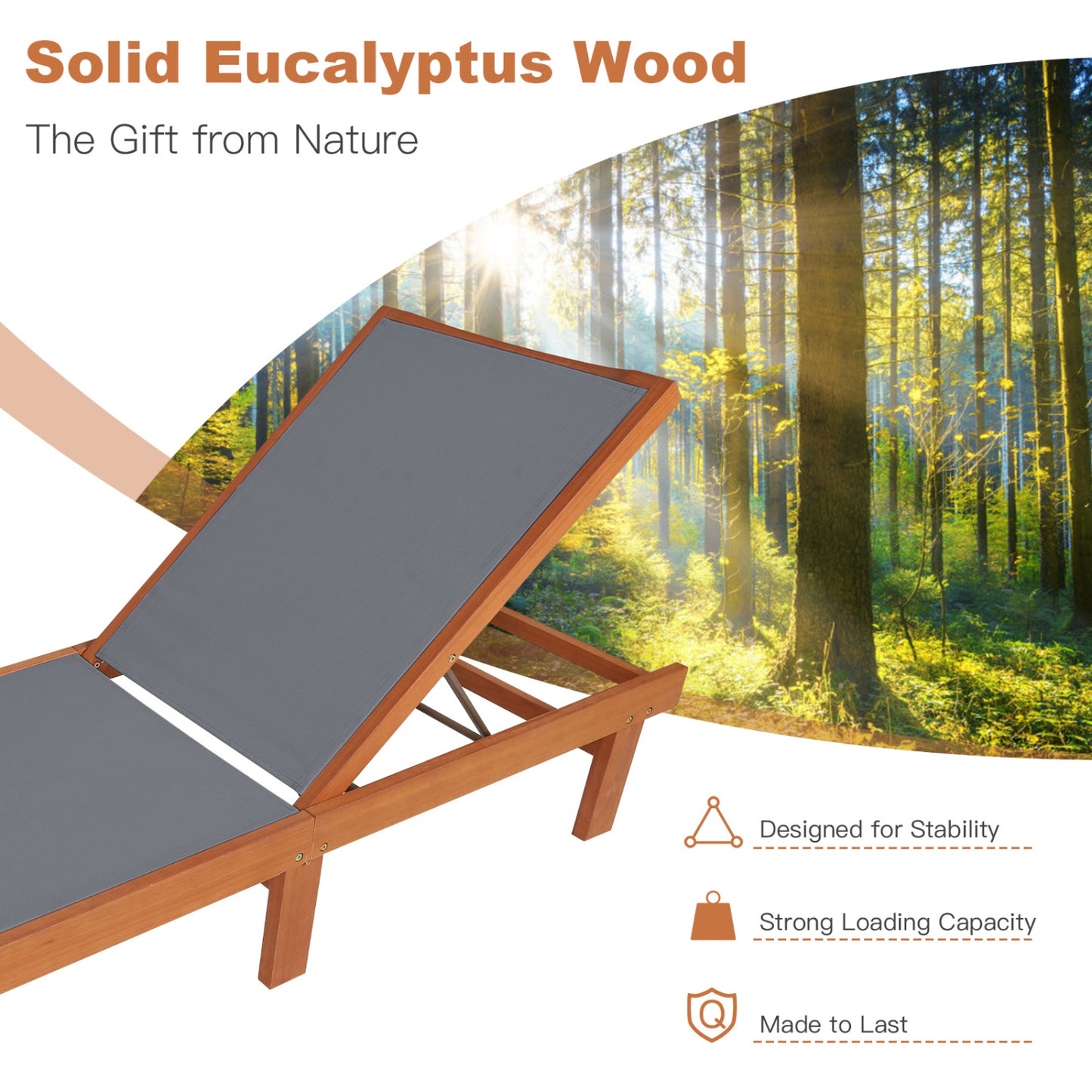 Adjustable Outdoor Wood Chaise Lounge Chair Outdoor Chaise Lounges at Gallery Canada