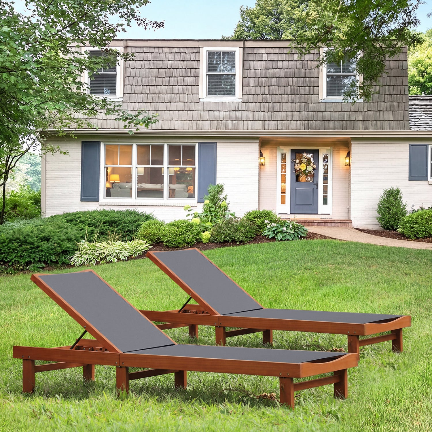 Adjustable Outdoor Wood Chaise Lounge Chair Outdoor Chaise Lounges at Gallery Canada