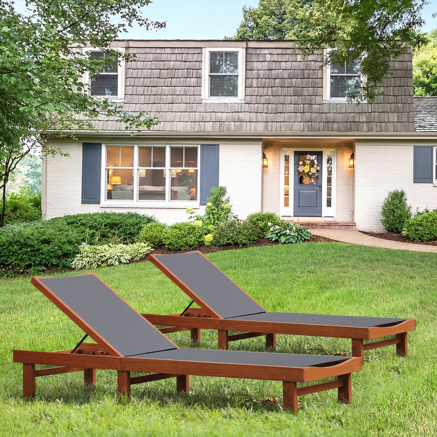 Adjustable Outdoor Wood Chaise Lounge Chair Outdoor Chaise Lounges at Gallery Canada