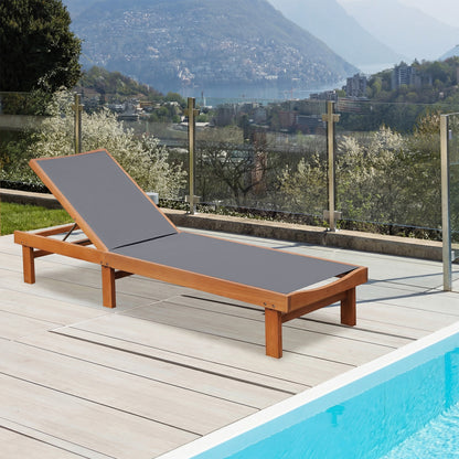 Adjustable Outdoor Wood Chaise Lounge Chair Outdoor Chaise Lounges at Gallery Canada