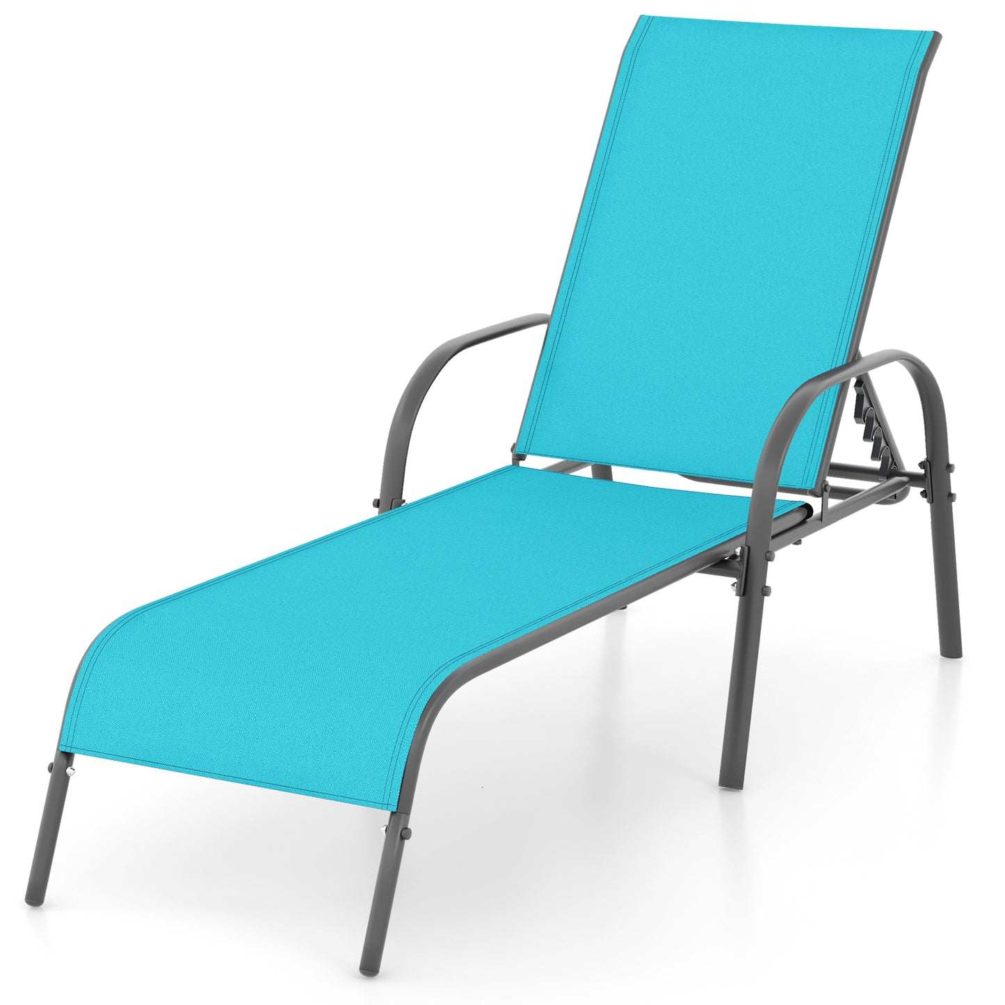 Adjustable Patio Chaise Folding Lounge Chair, Turquoise Outdoor Chaise Lounges Turquoise at Gallery Canada