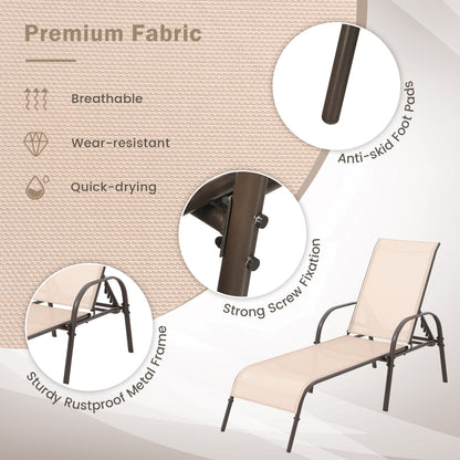 Adjustable Patio Chaise, Outdoor Folding Lounge Chair, Brown Outdoor Chaise Lounges at Gallery Canada