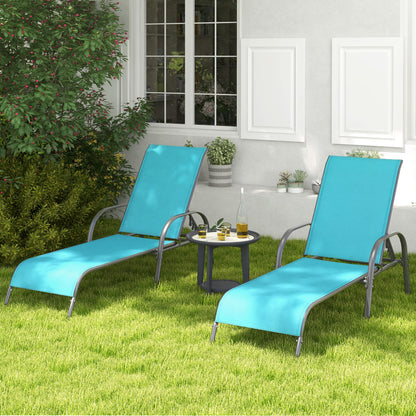Adjustable Patio Chaise Folding Lounge Chair, Turquoise Outdoor Chaise Lounges at Gallery Canada