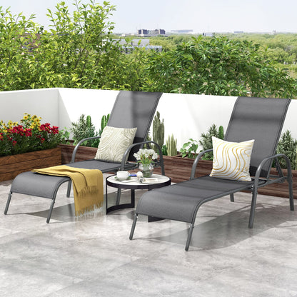 Adjustable Patio Chaise Folding Lounge Chair, Dark Gray Outdoor Chaise Lounges at Gallery Canada
