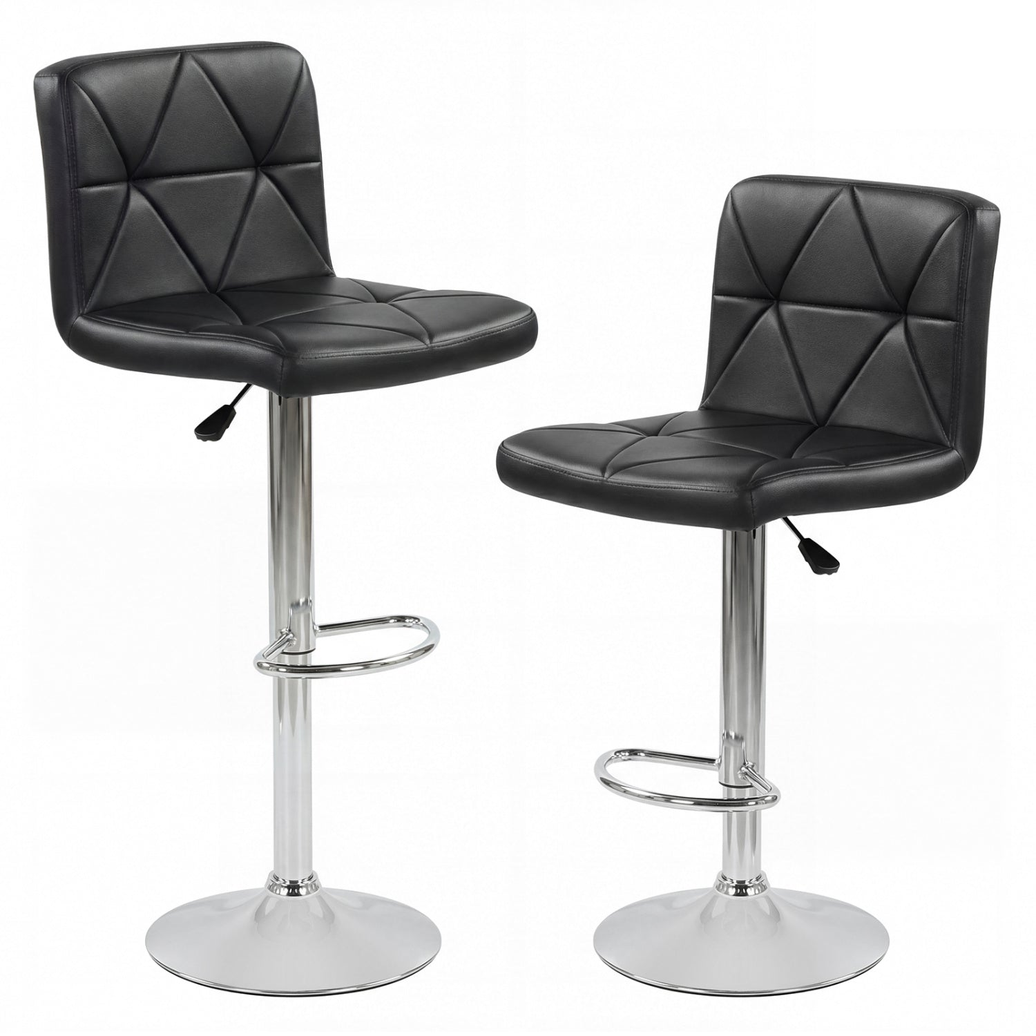 Adjustable Swivel Barstools Set of 2, Black Bar Stools Black at Gallery Canada