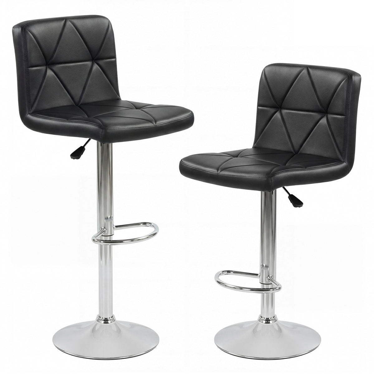 Adjustable Swivel Barstools Set of 2, Black Bar Stools Black at Gallery Canada
