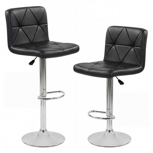 Adjustable Swivel Barstools Set of 2, Black