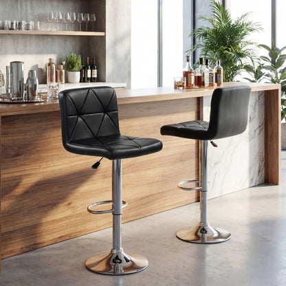 Adjustable Swivel Barstools Set of 2, Black Bar Stools at Gallery Canada