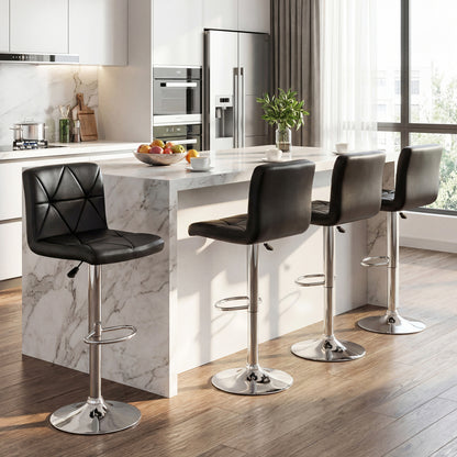 Adjustable Swivel Barstools Set of 2, Black Bar Stools at Gallery Canada