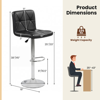 Adjustable Swivel Barstools Set of 2, Black Bar Stools at Gallery Canada