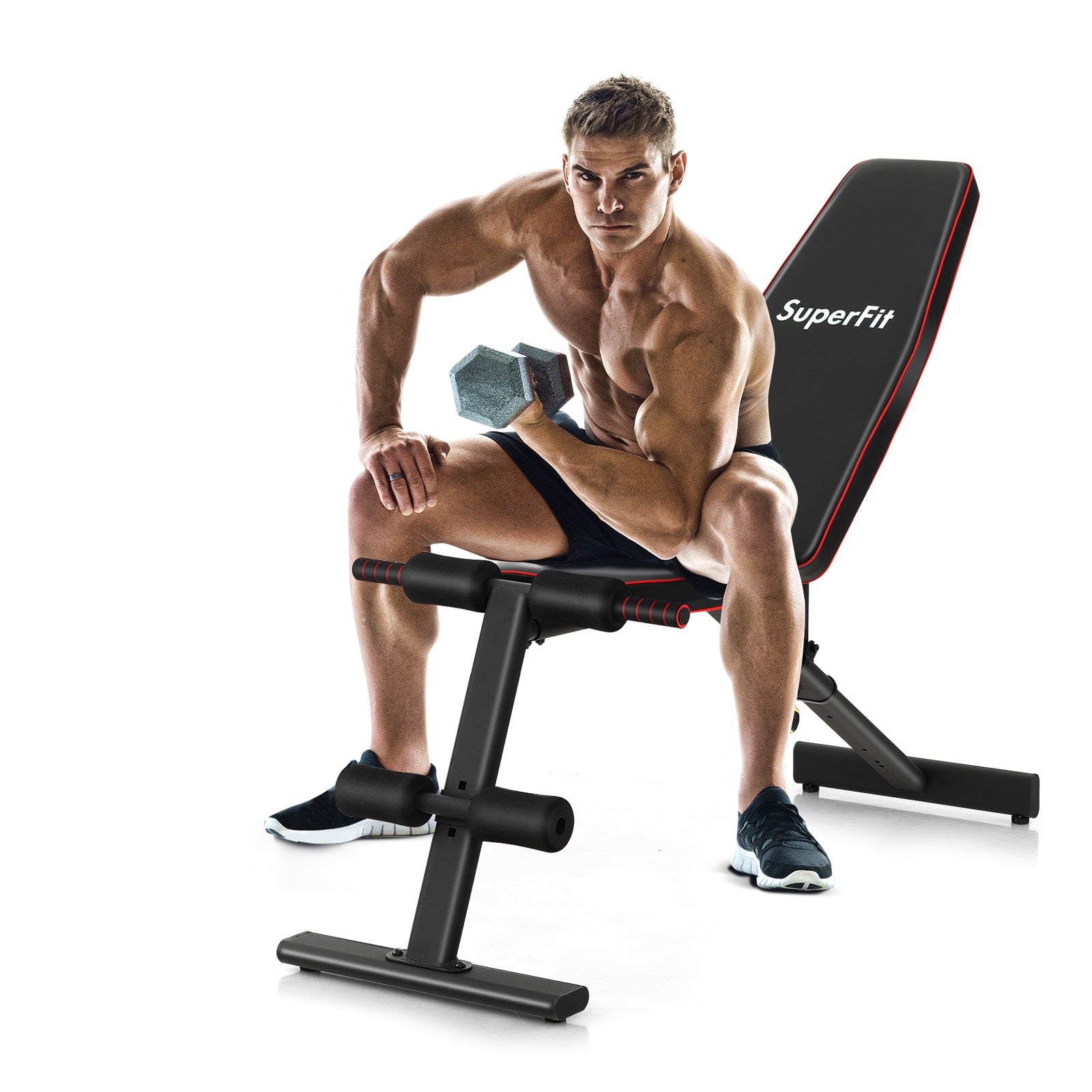 Adjustable Weight Bench, Strength Training Bench, Full Body Workout, Black Benches Racks & Bars at Gallery Canada