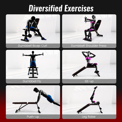 Adjustable Weight Bench, Strength Training Bench, Full Body Workout, Black Benches Racks & Bars at Gallery Canada