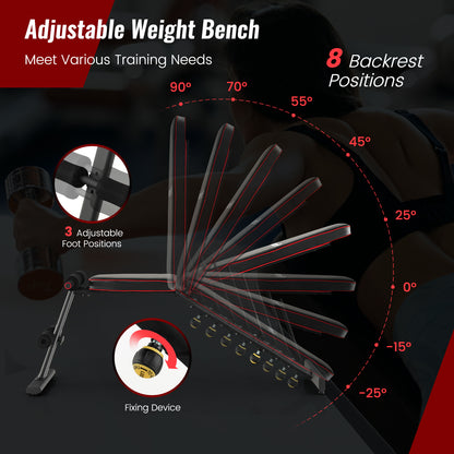 Adjustable Weight Bench, Strength Training Bench, Full Body Workout, Black Benches Racks & Bars at Gallery Canada