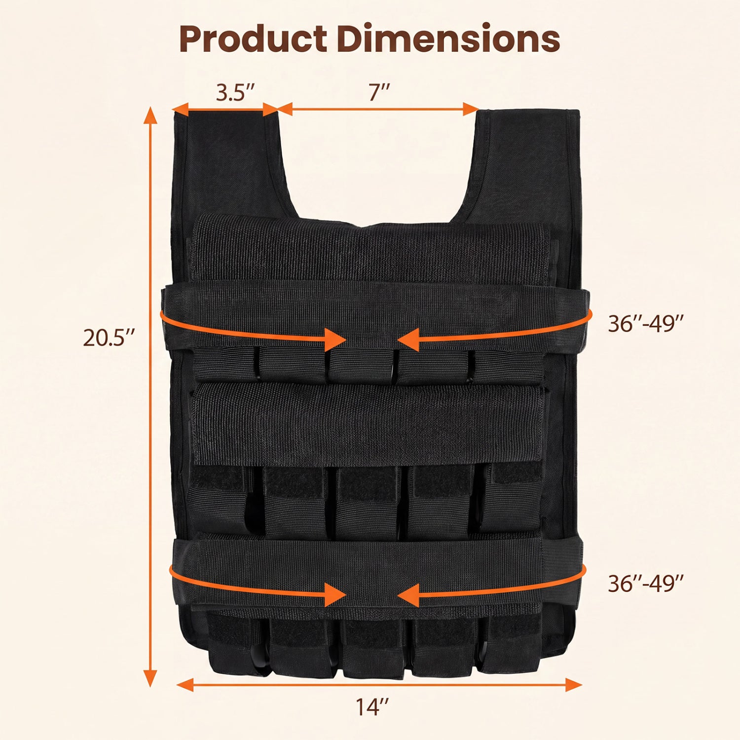 Adjustable Weighted Vest, Removable Iron Weights, Black Weights Accessories at Gallery Canada