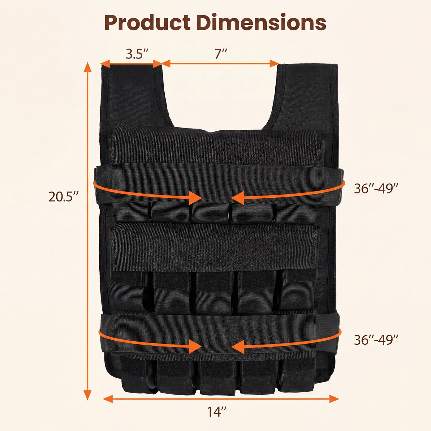 Adjustable Weighted Vest, Removable Iron Weights, Black Weights Accessories at Gallery Canada