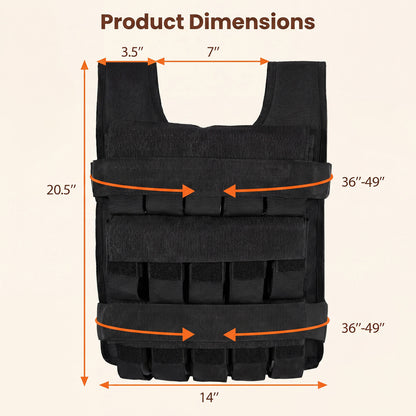 Adjustable Weighted Vest, Removable Iron Weights, Black Weights Accessories at Gallery Canada