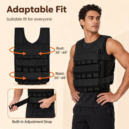 Adjustable Weighted Vest, Removable Iron Weights, Black Weights Accessories at Gallery Canada
