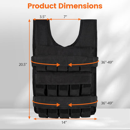 Weighted Vest, Removable Iron Weights, 66 lbs, M Weights Accessories at Gallery Canada