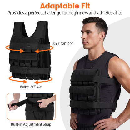 Weighted Vest, Removable Iron Weights, 66 lbs, M Weights Accessories at Gallery Canada