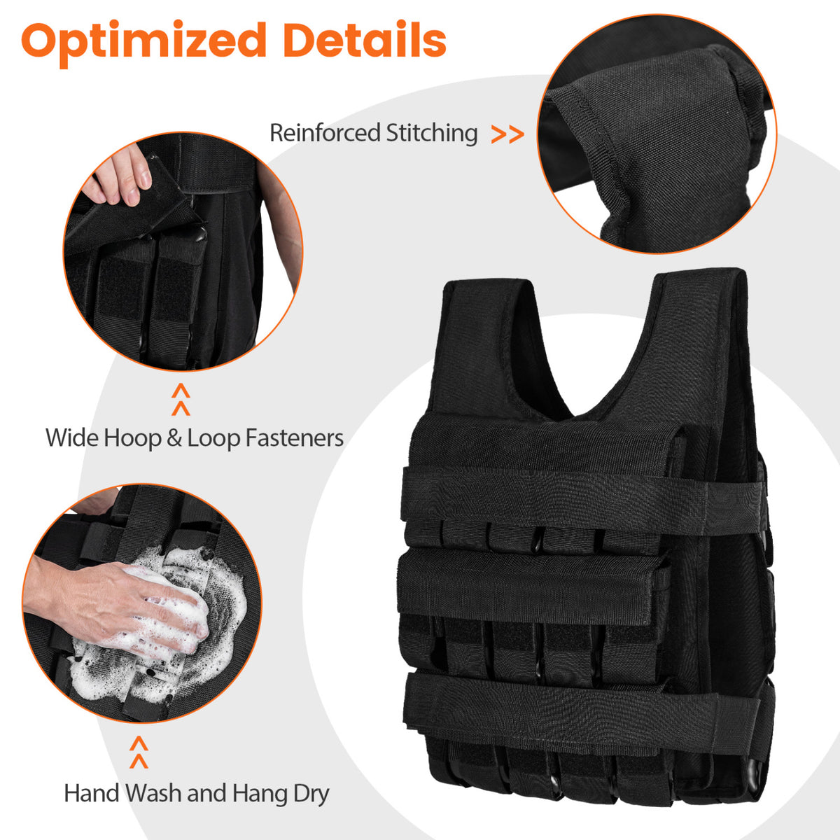 Weighted Vest, Removable Iron Weights, 66 lbs, M Weights Accessories at Gallery Canada