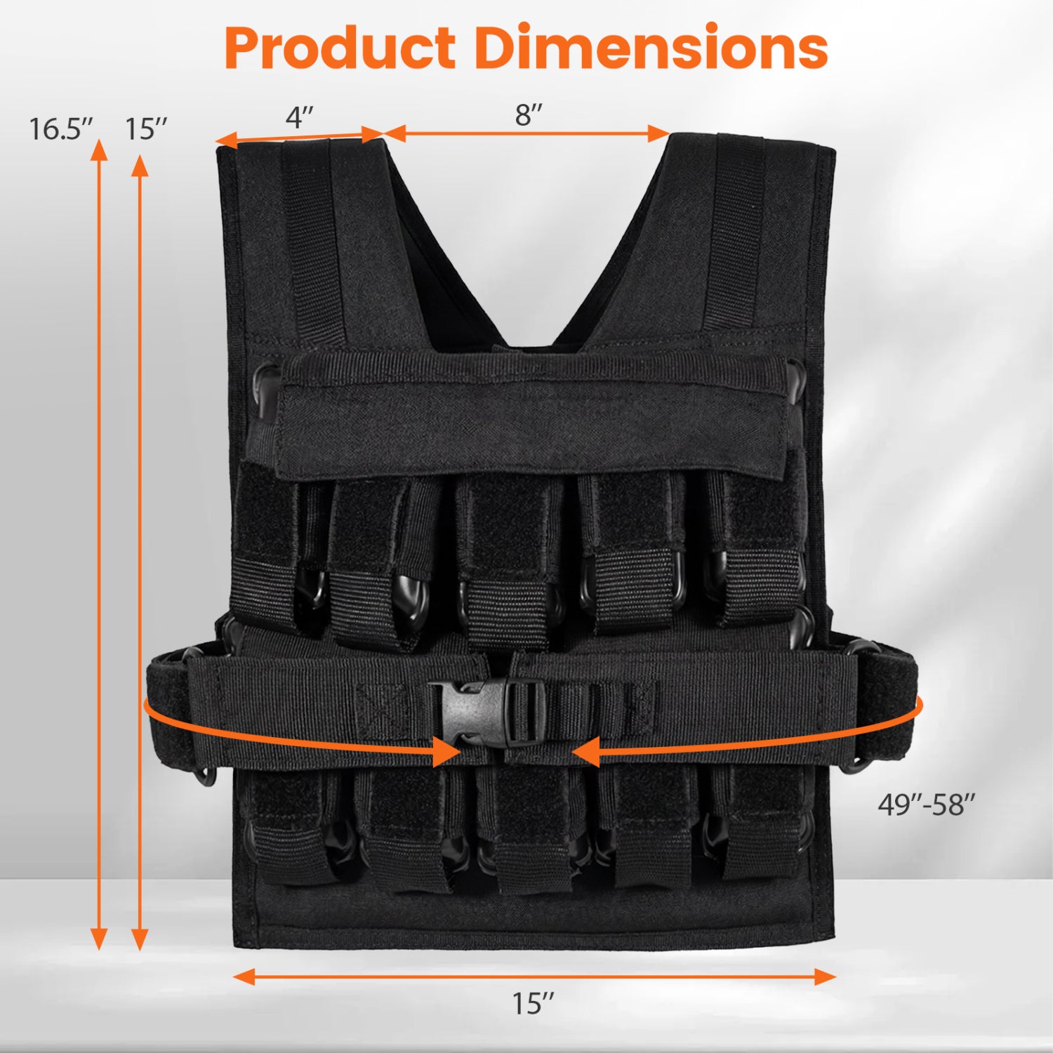 Adjustable Weighted Vest 44 lbs L, Removable Iron Weights Weights Accessories at Gallery Canada