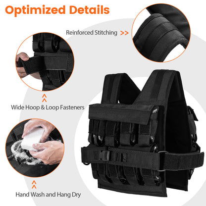 Adjustable Weighted Vest 44 lbs L, Removable Iron Weights Weights Accessories at Gallery Canada