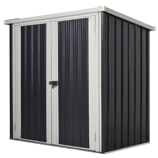5' x 3' Metal Garden Storage Shed, Tool House with Double Doors for Backyard, Patio, Lawn - Gallery Canada