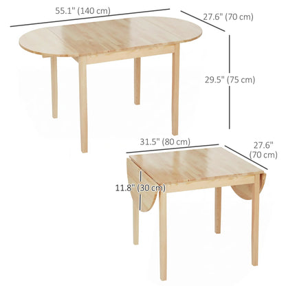 Solid Wood Drop Leaf Kitchen Table, Folding Dining Table, Natural Bar Tables & Dining Tables at Gallery Canada