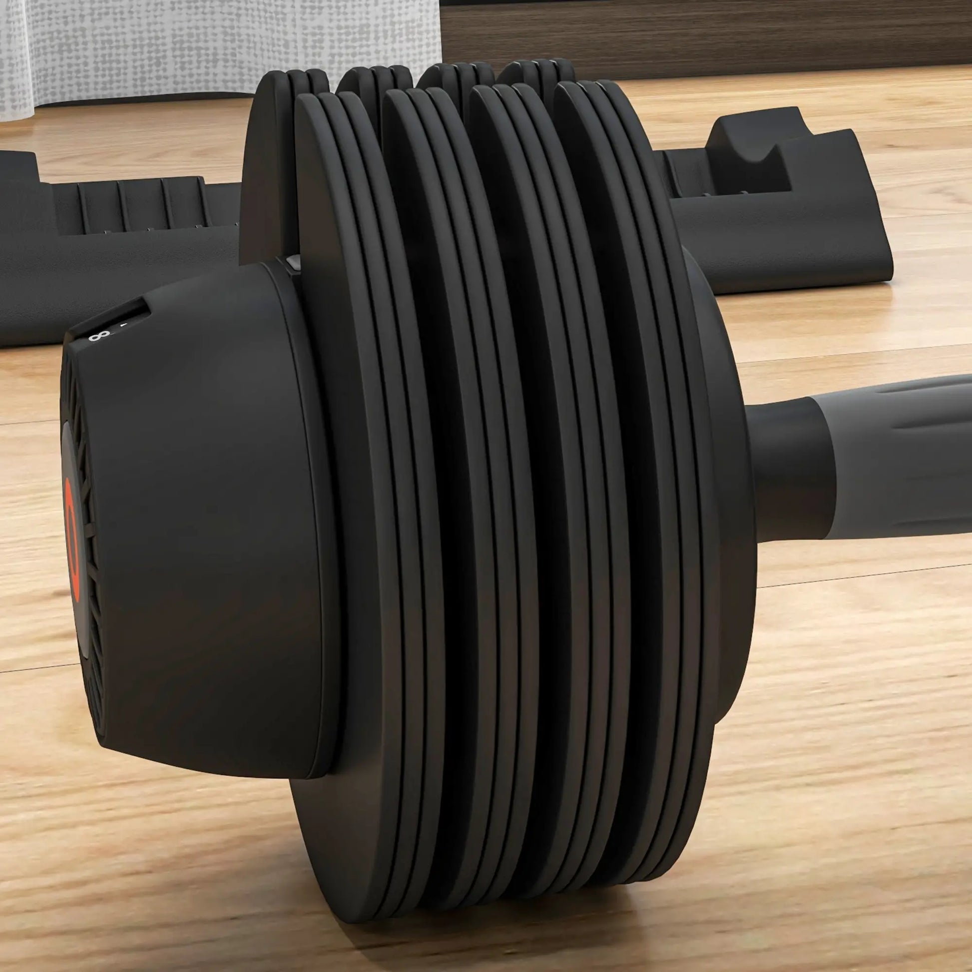 4-Level Adjustable Dumbbells, 2 x 22lbs, Non-Slip Handles, Rubber Weights Dumbbells & Barbells at Gallery Canada