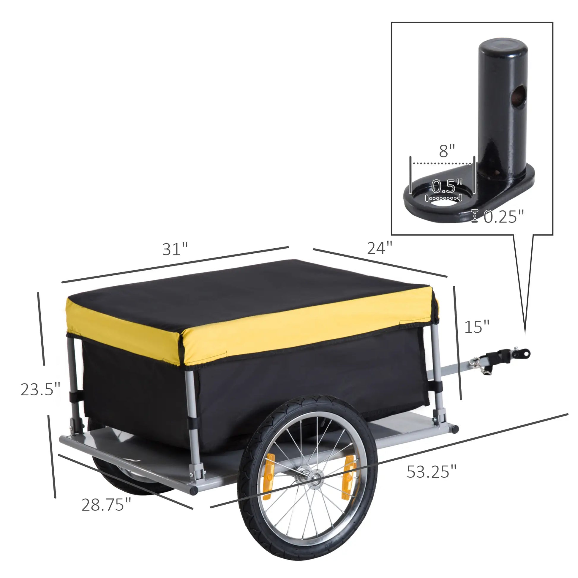 Bicycle Cargo Trailer, Utility Cart, Garden Carrier, Yellow Bike Cargo Trailers at Gallery Canada