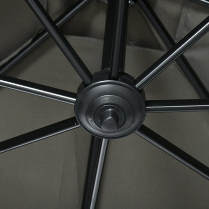 8' x 8' Square Patio Umbrella, 360° Rotation, Aluminum Cantilever, Grey Cantilever Umbrellas at Gallery Canada