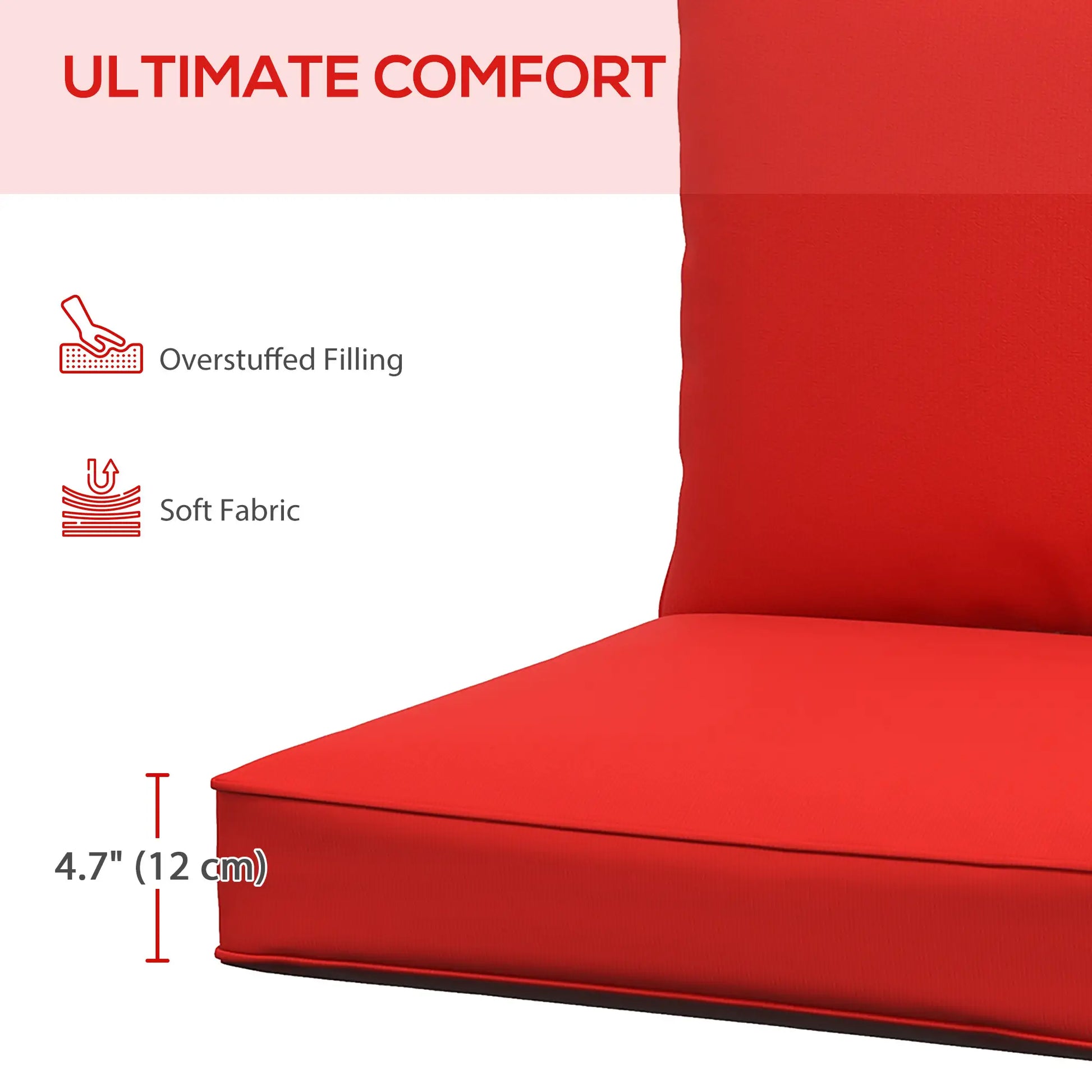Patio Chair Cushions, Thick Deep Seat, Red Patio Chair Cushions at Gallery Canada