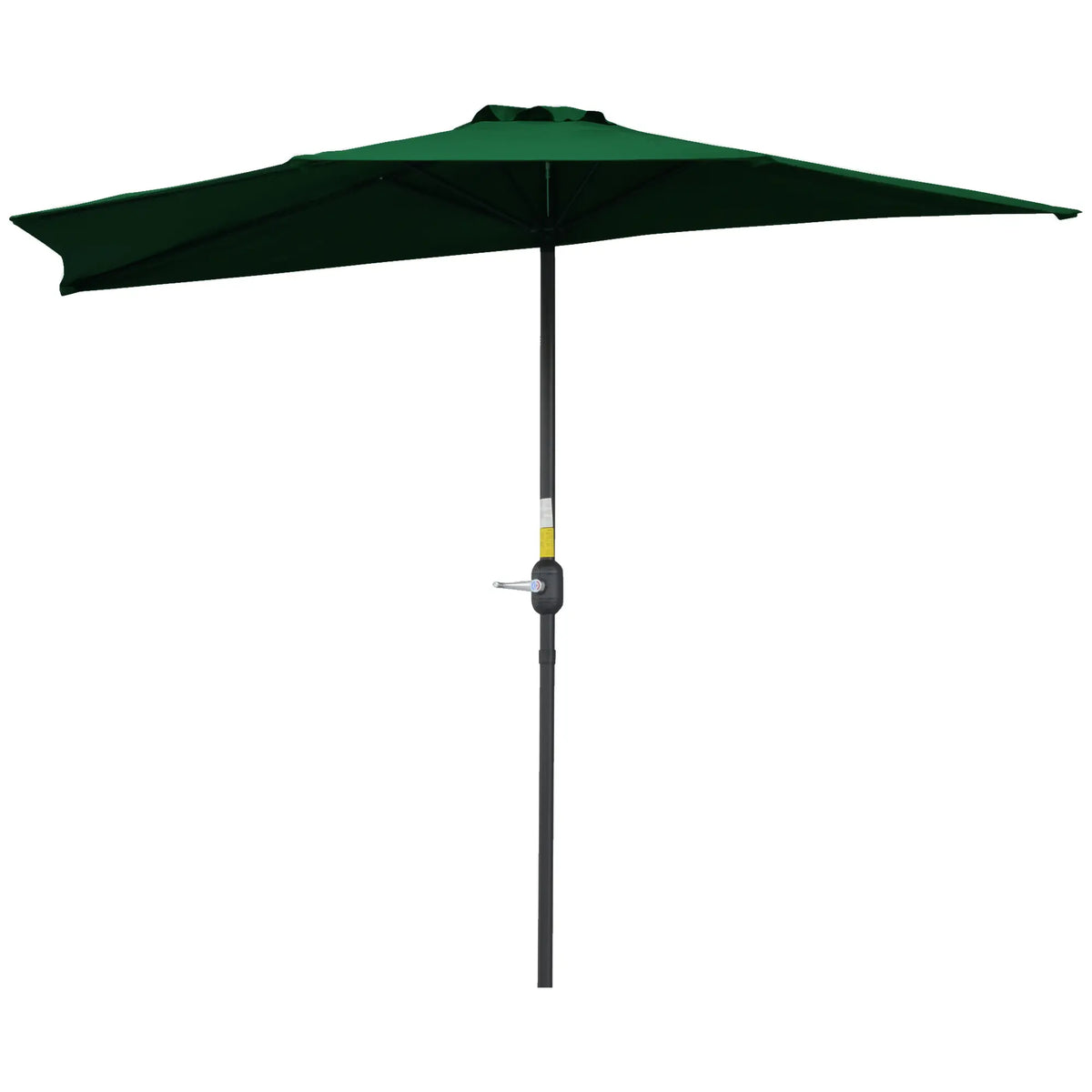 9.8ft Half Umbrella, Semi Round Patio Parasol, Crank Handle, Top Vent, Green Half Round Umbrellas Green, Black at Gallery Canada