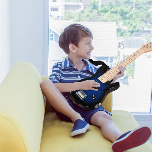 30 Inch Kids Electric Guitar, 3/4 Size, Starter Kit, Blue/Black