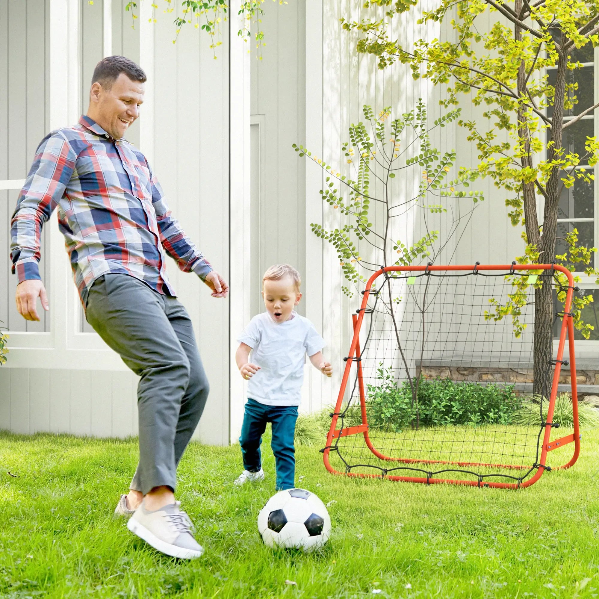Volleyball Rebounder Net, Adjustable Soccer Rebounder, Baseball Training Aid, Red Football at Gallery Canada