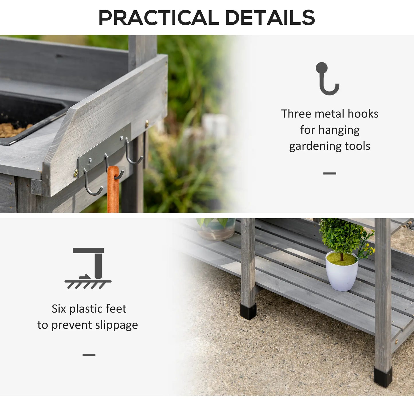 Potting Bench Table with Drawer, Removable Sink, Storage Shelves Potting Benches & Tables at Gallery Canada