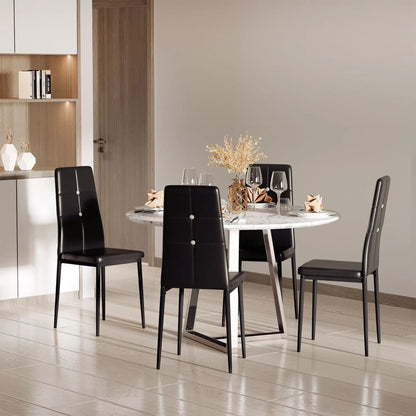 Modern Dining Chairs Set of 4, Upholstered High Back, Black Bar Stools at Gallery Canada