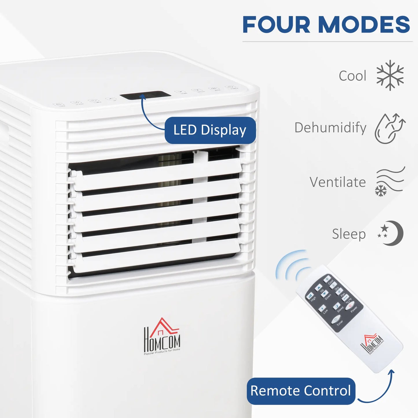 10000 BTU Portable Air Conditioner, Fan, Dehumidifier, Remote, 24H Timer, White Air Conditioner at Gallery Canada