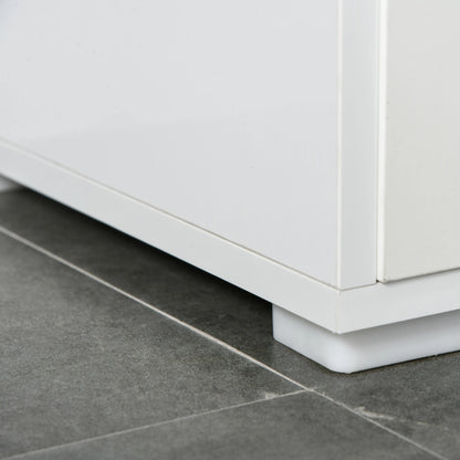Buffet haut brillant, 2 tiroirs, 2 portes, étagère réglable, blanc