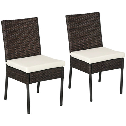 Rattan Outdoor Dining Chairs with Cushion, Patio Wicker Chair, Brown Patio Chairs at Gallery Canada