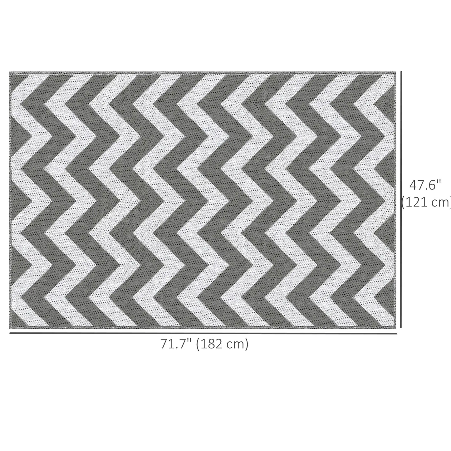 Reversible Outdoor RV Rug, 4' x 6', Patio Floor Mat, Grey & White Garden Decor at Gallery Canada