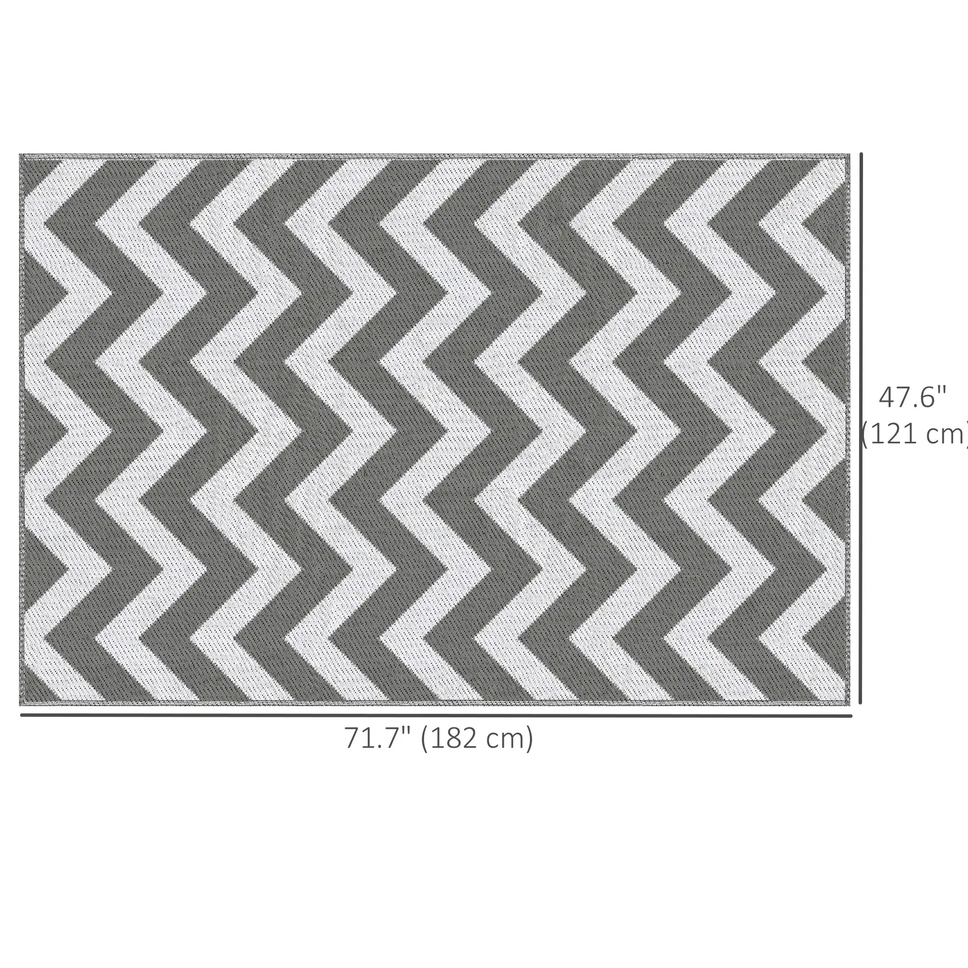 Reversible Outdoor RV Rug, 4' x 6', Patio Floor Mat, Grey & White Garden Decor at Gallery Canada