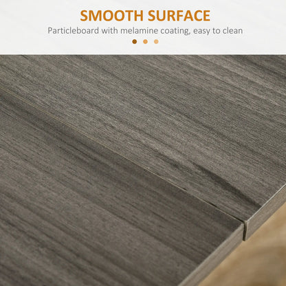 Extendable Dining Table, Collapsible w/ Shelves, Grey Wood Grain, Grey Dining Tables at Gallery Canada