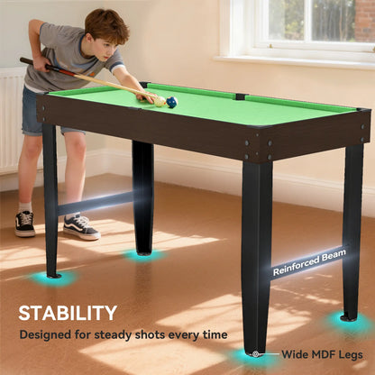 55 Inch Mini Pool Table, 2 Cues, 16 Balls, Accessories, Green Game Tables at Gallery Canada