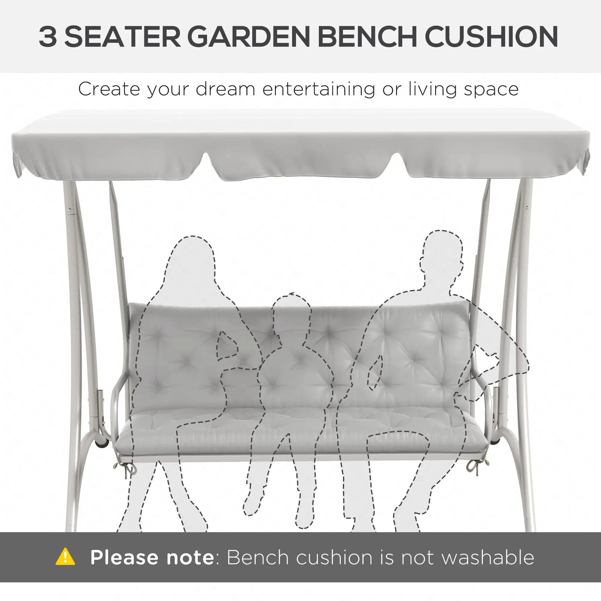 3-Seater Outdoor Swing Chair Cushions, Patio Garden, Light Grey Patio Chair Cushions at Gallery Canada