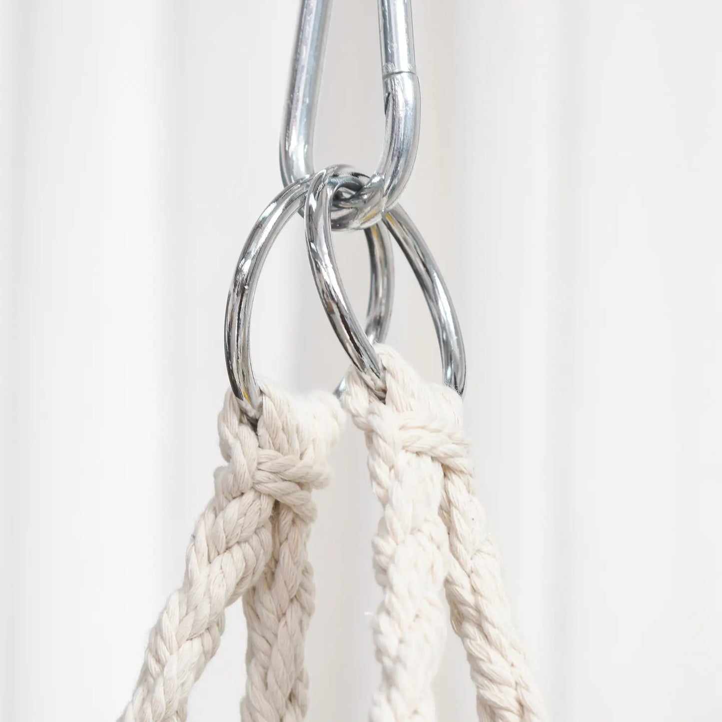 Hanging Hammock Chair, Cotton Rope Swing with Metal Frame, Large, Cream White Hammock Swings at Gallery Canada