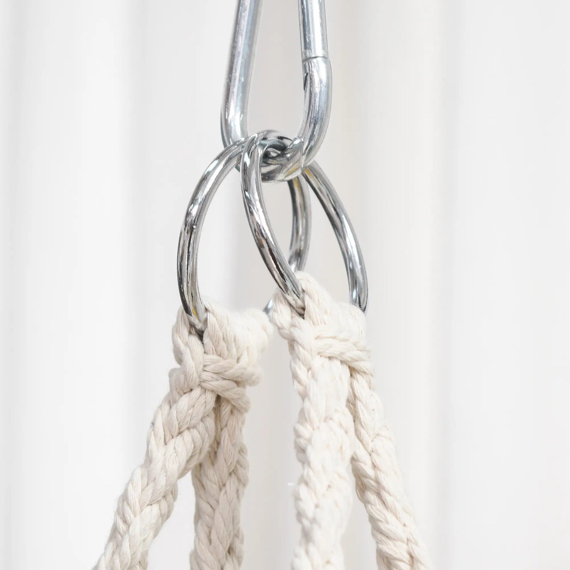 Hanging Hammock Chair, Cotton Rope Swing with Metal Frame, Large, Cream White Hammock Swings at Gallery Canada