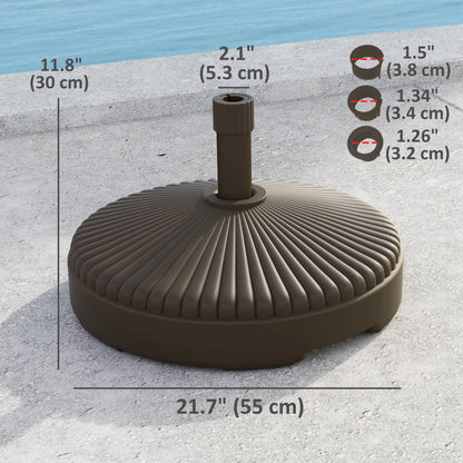 Base Ronde pour Parasol, Supporte 62lbs, pour Jardin, Piscine, Marron